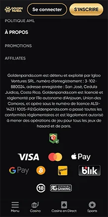 golden panda methodes de paiement